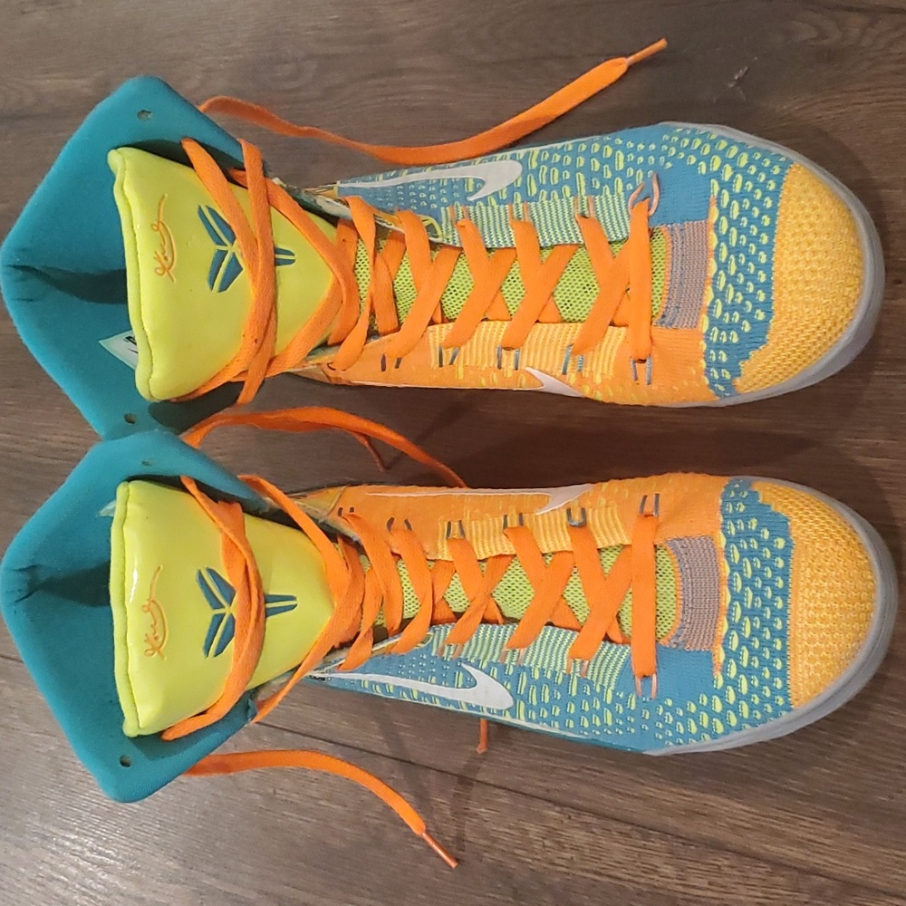 Men's High-Top Basketball Shoes - Blue and Orange